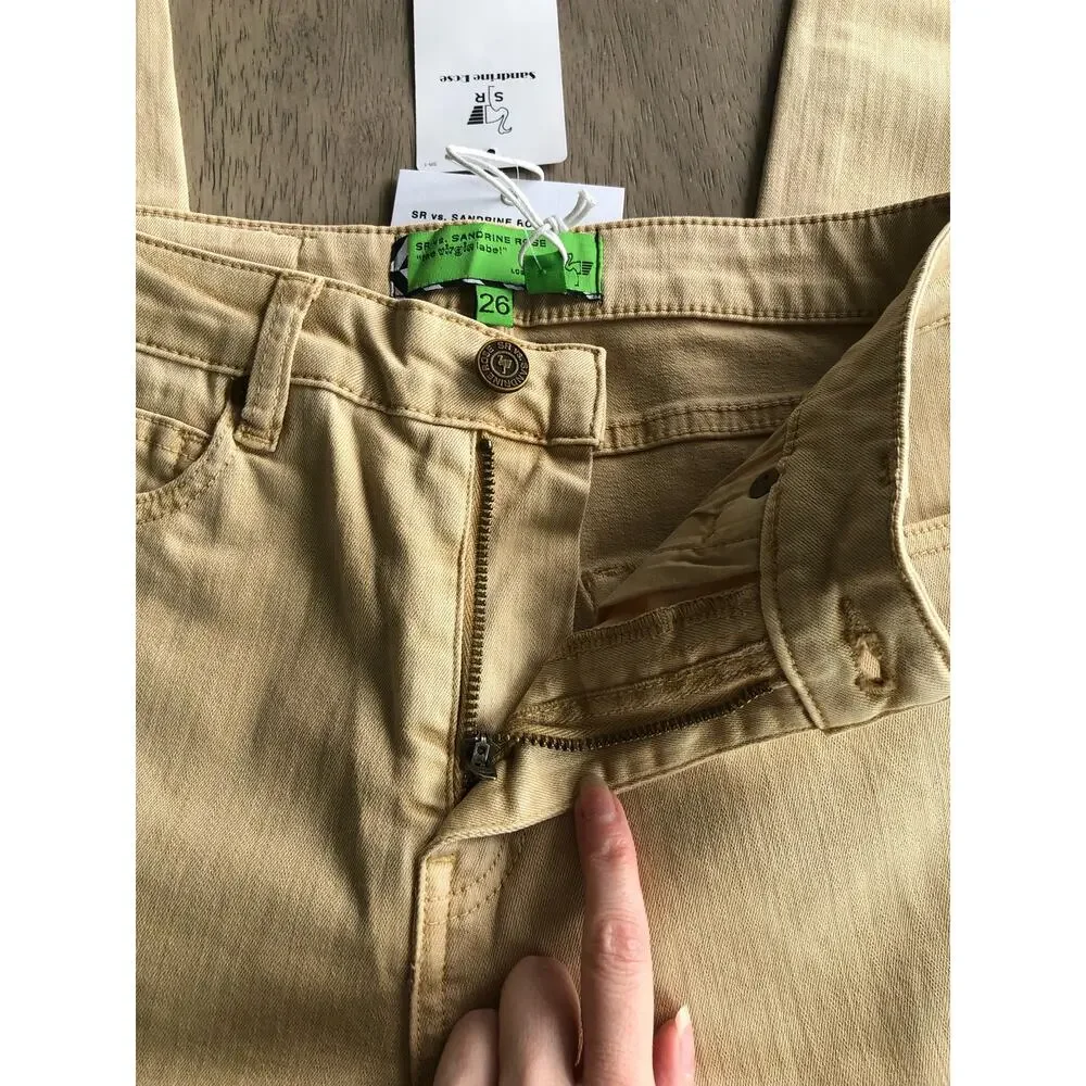 Free People x Sandrine Rose Straight Leg Jeans in Sunflower - 26